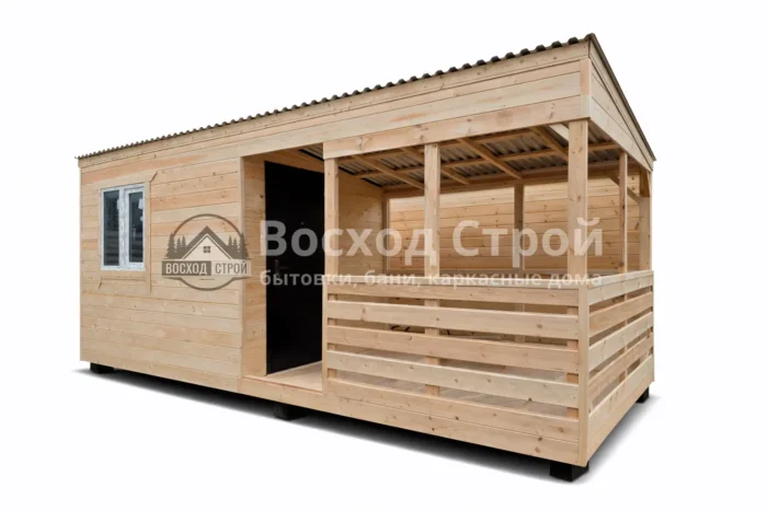 Хозблок 6x2,3 с верандой, без утепления